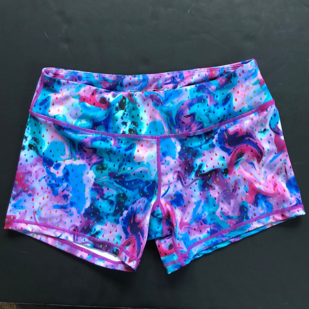 Born Primitive Double Take CrossFit Booty Shorts, Purple Rain, Size Medium